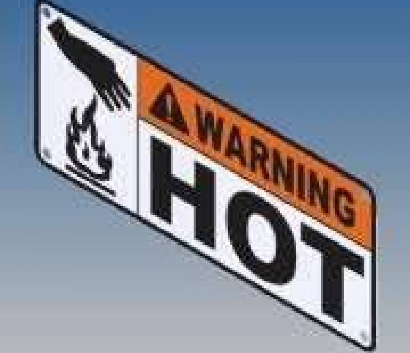 LABEL, WARNING HOT