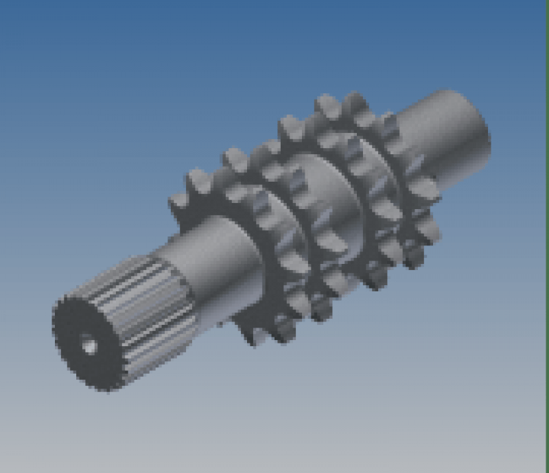 SHAFT, IDLER, SPLINE, SHRT 12T