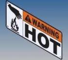 LABEL, WARNING HOT